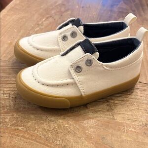 Kids Canvas Slip-On Shoes - white and Tan